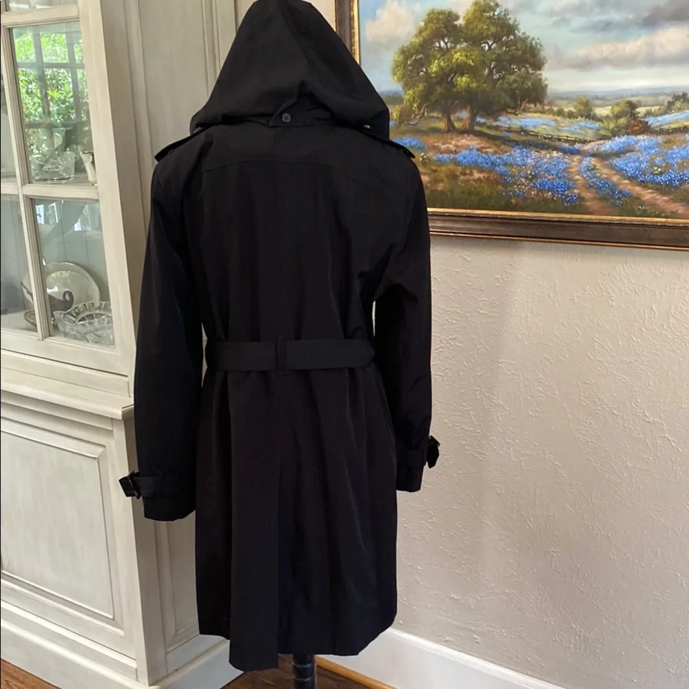 London Fog Black Double-Breasted Trench Coat - Picture 6 of 8
